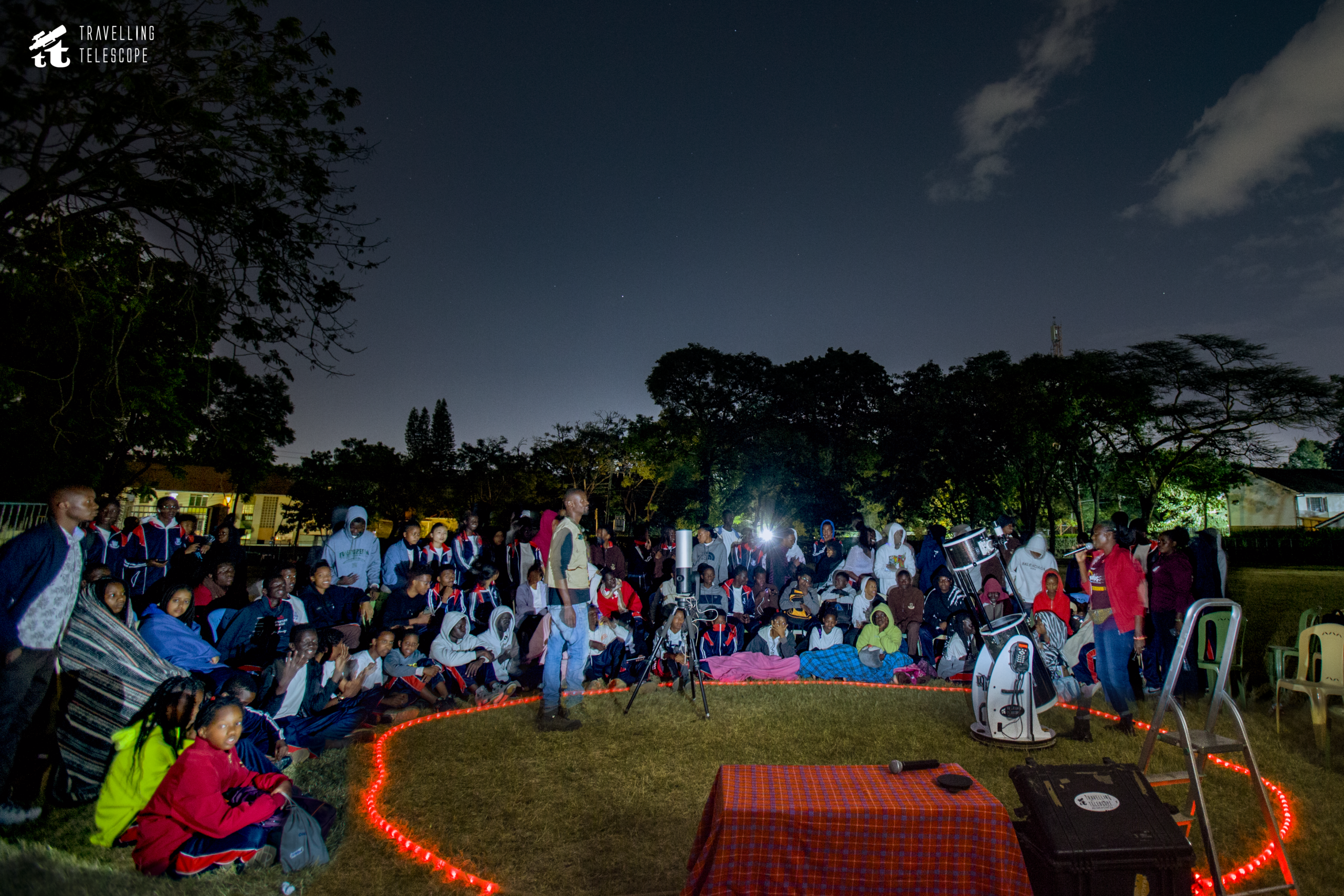 Telescope moment with students